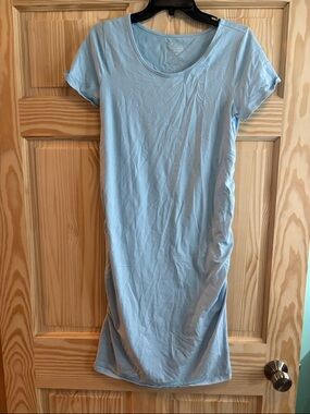 Maternity Light Blue Short Sleeve Tee Dress